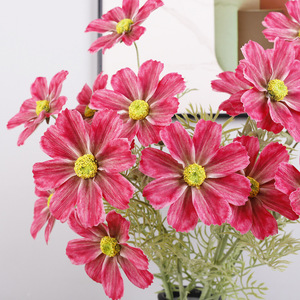Fleurs artificielles Cosmos en soie, haute simulation, accessoires de mariage, décorations pour la maison, vente en gros - Product Image 1