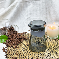 Ensemble de théière et de tasse à café en verre borosilicate de haute qualité, moderne, résistant à la chaleur, écologique, gris, en stock, petit et transparent