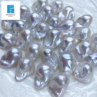 Perles d'eau douce baroques irrégulières de 20 mm, blanches, en forme de goutte, en forme de boule de feu, perles naturelles pour la fabrication de bijoux, vente en gros