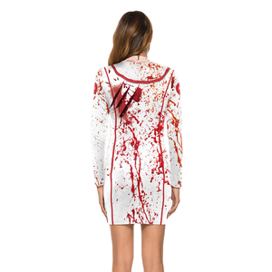 Costume d'infirmière <span class=keywords><strong>zombie</strong></span> d'Halloween, robe courte sexy ajustée pour femme, pour fête costumée - Product Image 2