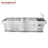 Table d'autopsie médico-légale avec dessus en acier inoxydable et conception inclinable d'évier pour morgue