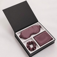 Ensemble 100% pure soie de mûrier, taie d'oreiller et masque de nuit en soie brodée sur mesure, et chouchou en soie.