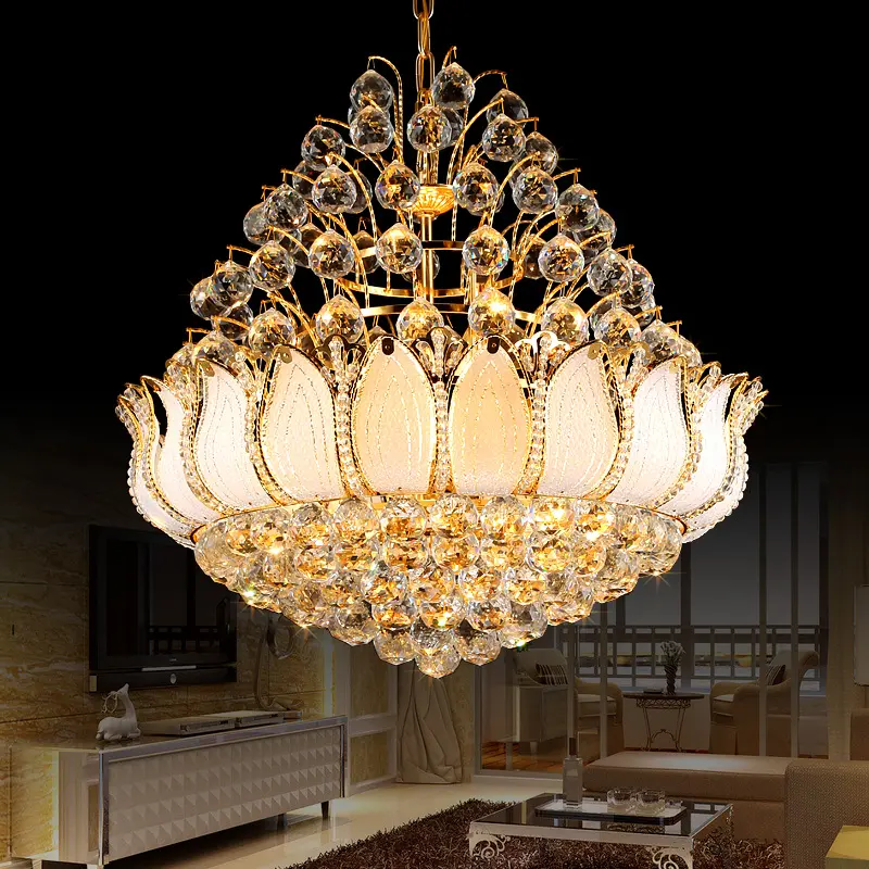 Church wholesale interior living room dining luxury custom large hotel indoor gold led crystal chandelier