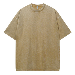 T-shirt en coton délavé style flocon de neige, col ras du cou, coupe ample, pour hommes et femmes, personnalisable - Product Image 5