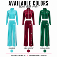 Ensemble décontracté pour femme : Sweat-shirt court demi-zip personnalisé OEM/ODM, pantalon large fendu sur le côté, boutons-pression, coupe décontractée