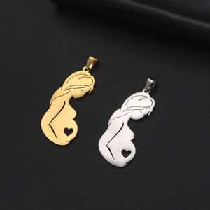Famiglia <span class=keywords><strong>mamma</strong></span> bambini ciondoli accessori fai da te per collana <span class=keywords><strong>gioielli</strong></span> in acciaio inox colore oro ciondoli regalo per la <span class=keywords><strong>festa</strong></span> <span class=keywords><strong>della</strong></span> <span class=keywords><strong>mamma</strong></span> - Product Image 3