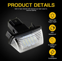 Eclairage de plaque d'immatriculation à LED pour Citroën C3 C4 C5 Berlingo Saxo Xsara Picasso Pour Peugeot 206 207 306 307 308 5008