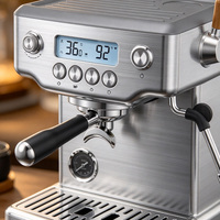 Nouvelle machine à café avec écran LCD, dimensions 316 x 272 x 402 mm, poids net 4,5 kg, capacité d'eau 2,1 L, système de mousseur automatique, OEM ODM pour les acheteurs
