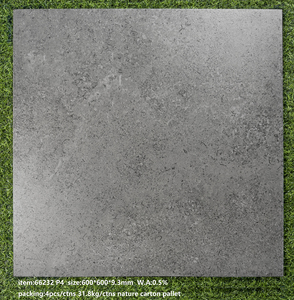 Matte Rustikale Keramik-Porzellan-Vollkörper-Quadratische Bodenfliesen 600x600 Grau Rutschfest Marmor-Look Moderne Luxus-Bodenfliesen - Product Image 4