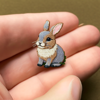 Patchs fantaisie mignons et ludiques, lapin dansant avec microphone en forme de carotte, appliques brodées pour vêtements, casquettes, sacs à dos