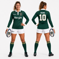 Camisetas de Rugby Personalizadas Unisex, Impresión por Transferencia de Calor, Secado Rápido, Absorción de Humedad, Ropa Deportiva para Equipos, Venta al Por Mayor, OEM, 100% Poliéster