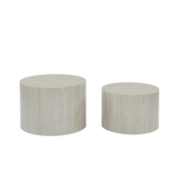 Ensemble de 2 tables basses en bois MDF de haute qualité avec autocollants 3D pour une utilisation en intérieur/extérieur dans le salon, l'hôtel et la villa - Design moderne