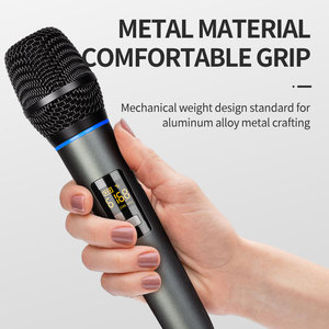 UHF Dynamic <b>Wireless</b> <b>Microphone</b> Professional Karaoke Handheld Metal Noise Cancelling Lightweight Transmitter Receiver for Stage - Product Image 6