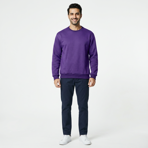 Sweat-shirt pour homme tendance, coupe ajustée, col rond, mélange de coton, style urbain pour l'hiver, la rue, le salon ou les tenues décontractées - Product Image 1