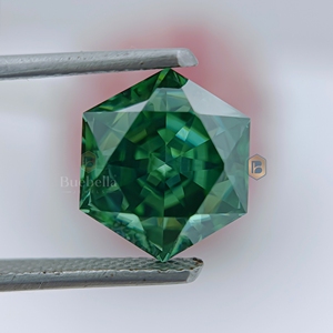 Joyería de corte esmeralda moissanita 20.0ct hecha a mano, Diamantes Sueltos hexagonales verdes de 1.0ct, joyería certificada VVS1, favorito de los entusiastas - Product Image 2