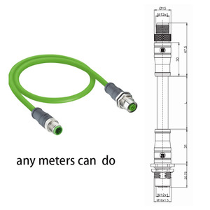 Connecteur M12 D-coding mâle-femelle blindé et surmoulé IP67 <span class=keywords><strong>pour</strong></span> faisceau de câblage automobile 60V DC, longueur de câble 1M 2M 5M, contact <span class=keywords><strong>en</strong></span> laiton - Product Image 4