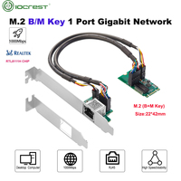 Adaptador Ethernet Interno IOCREST M.2 B+M Key 1G, Tarjeta de Red con Chipset Realtek 8111H 1G/1000M para Servidor/Escritorio