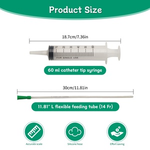 <span class=keywords><strong>2</strong></span> трубки (16 ФР) <span class=keywords><strong>1</strong></span> шприц 60 мл многоразовый шприц для кормления птиц Набор для кормления собак Овцы поросенка кролика ягненка козьего кормления - Product Image 3