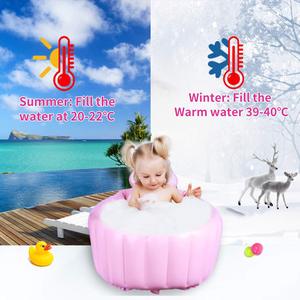 Inflatable Baby Bathtub Foldable Rabbit Design Infant <b>Shower</b> Tub with <b>Hook</b> for Newborn Toddler - Product Image 6
