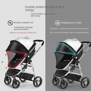 Cochecito de Bebé de Aleación de Aluminio y Cuero PU, 0-3 Años, Ligero, Plegable, con Vista Alta, Amortiguación 3D, Amplio, Sistema de Viaje - Product Image 3