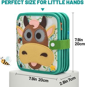 1-3 Jouet de Voyage Éducatif NF15-18 <span class=keywords><strong>Animaux</strong></span> de la Ferme Verts Thème Montessori <span class=keywords><strong>Livre</strong></span> Occupé pour les Tout-Petits - Product Image 2