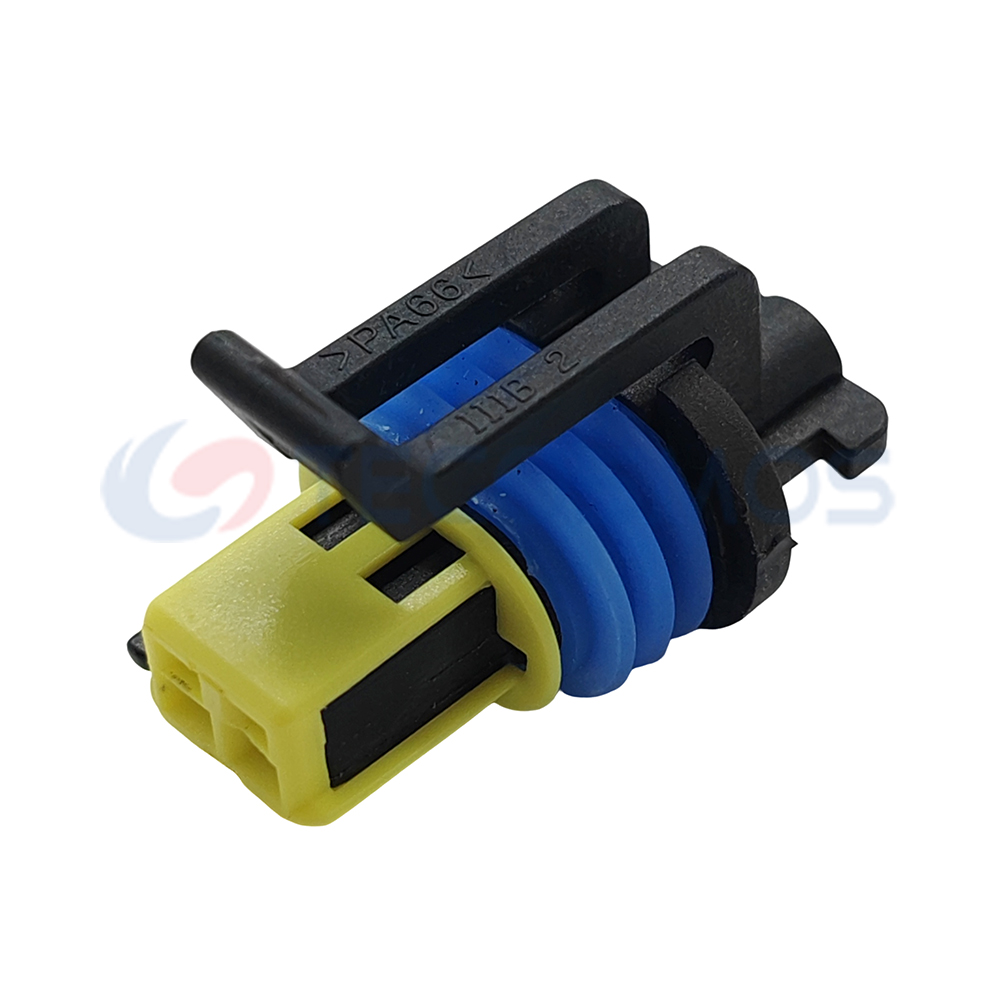 Waterproof IP66 Wire Harness Turn Signal Plug with Copper Contact and ABS/Nylon Housing for Car 2-Pin Female 15336024