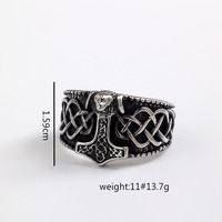 Bague Marteau Viking Nordique Personnalisée pour Homme, Plaqué Or 18K, Acier Inoxydable, Thor Mjolnir, Style Punk, Mythologie Nordique, Déclaration Masculine