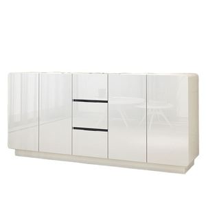 Modern Nordic Accent Wooden Sideboard Living Room and Dining Room Wine <b>Cabinet</b> with Glass <b>Display</b> for Kitchen Storage - Product Image 3