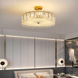 French Light Luxury <strong>Crystal</strong> Chandelier Bedroom Ceiling Lamp Postmodern Simple Dining - Product Image 4
