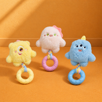 Jouet interactif en forme de donut pour chien, couineur, en TPR, avec bandes de tissu, pour petits chiens et chiots, vente en gros, fournitures pour animaux de compagnie