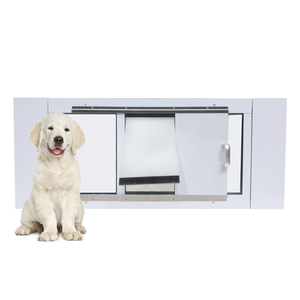 <span class=keywords><strong>Porte</strong></span> pour animaux de compagnie 2 voies de verrouillage sûr Brushy mur de sécurité métal coulissant dans le panneau verrouillable Pet chat chien silicone <span class=keywords><strong>porte</strong></span> à rabat - Product Image 1