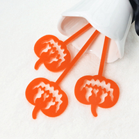 Fantaisie Orange Acrylique Boisson Agitateurs Cocktail Bar Remuer Laser Coupe Citrouille Forme pour Halloween Party Banquet