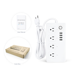 Trung Quốc Nhà sản xuất OEM cuộc sống thông minh App AC110-240V 10A tuya thông minh Wifi chúng tôi bốn thông minh cắm ổ cắm với CE PST-SM-SO301 - Product Image 4