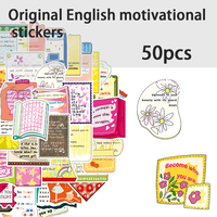 50 pegatinas motivacionales en inglés para PVC, impermeables, para coche, teléfono móvil, portátil, botella de agua.