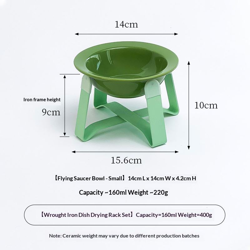 Gamelle pour animaux [Vert vif] + Support court [Vert]