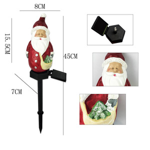 Luces Solares de Jardín de Resina con Forma de Santa Claus y Muñeco de Nieve, Decoración de Patio Exterior con Energía Solar, Resistentes al Agua, Autoportantes - Product Image 4