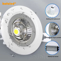 Spots LED encastrés étanches 5W 7W 9W 12W 15W ronds anti-buée pour toilettes, sauna, salle de bain IP65 COB