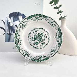 Juego de Vajilla de Cerámica Nórdica Vintage 2024, Plato Plano, Platillo con Diseño de Plantas <span class=keywords><strong>para</strong></span> Postre, Juego de Platos <span class=keywords><strong>para</strong></span> Pastel, Diseño <span class=keywords><strong>para</strong></span> el Hogar - Product Image 5