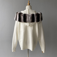 Jxwatcher Cardigan en laine tricoté avec fermeture éclair à l'avant Pantalon long à capuche et jambe large Ensembles de pulls personnalisés pour femmes 2 pièces Style High Street