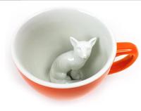 Tasse en céramique motif renard rouge Orange, pour vacances, anniversaire, pendante, cadeau de bienvenue pour le café, 11 onces