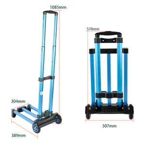 Simple Design New 2-Wheel Telescopic Handle Metal Folding Luggage Cart With Hand Trolley