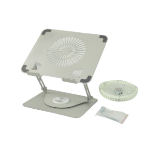 Nouveaux ventilateurs à lumière RGB, support pivotant pour ordinateur portable de jeu, hauteur réglable, rotation à 360 degrés, support pour ordinateur portable en acier et silicone - Product Image 3