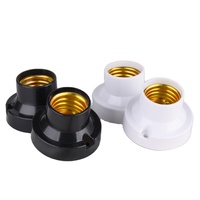 Petit support de lampe à visser E27 5.5cm en plastique isolé couleurs noir et blanc pour la Thaïlande et le Laos-pour la décoration intérieure