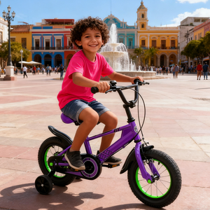 Vélo pour enfants de 16 pouces à une vitesse, roues en alliage d'aluminium pour les enfants de 0 à 8 ans avec roues d'apprentissage - Product Image 6