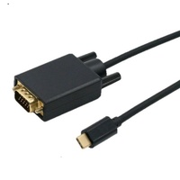 Cable Convertidor VGA Tipo-C OEM de 1.8m, Revestimiento de PVC, Blindaje Trenzado, Compatible con HDTV 1080P 60Hz, para Computadora/Proyector, 12 Meses de Garantía