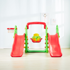 Hot bán Dễ dàng cài đặt trong nhà đôi Toddler nhựa <span class=keywords><strong>Slide</strong></span> đu đa-màu sắc trẻ em của thiết bị sân chơi - Product Image 1