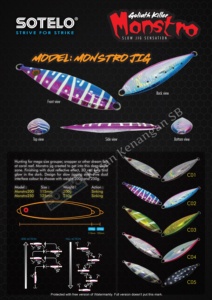 Jig โลหะ Monstro Slow Jig Sensation Sotelo Monstro200 115มม.,200กรัมสโลว์จิ๊ก,เหยื่อจิ๊กโลหะ - Product Image 4