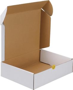 Boîte d'expédition en carton ondulé blanc avec logo personnalisé, boîte solide pour l'expédition de vêtements, chaussures, électronique - Product Image 2
