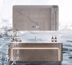 Armoire de toilette flottante murale moderne blanche avec miroir intelligent <span class=keywords><strong>Lavabo</strong></span> en céramique <span class=keywords><strong>Lavabo</strong></span> <span class=keywords><strong>à</strong></span> <span class=keywords><strong>suspendre</strong></span> Armoire de toilette - Product Image 4