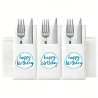 Offre Spéciale – Serviettes Airlaid 2 plis de style sac, avec logo et design personnalisés, imprimées par transfert thermique pour mariages, banquets et fêtes